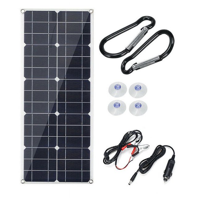1 panel solar portátil de cristal único de 30 W con doble USB. Rojo Verde
