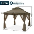 thumbnail image 2 of MASTERCANOPY 13 x 13ft Pop-up Gazebo Outdoor Canopy Tent with Mesh Walls, Brown, 2 of 7