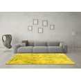 thumbnail image 3 of Ahgly Company Machine Washable Indoor Round Abstract Yellow Contemporary Area Rugs, 8' Round, 3 of 4