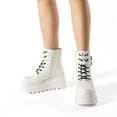thumbnail image 7 of BURUDANI Women Chunky High-Heel Platform Combat Ankle Boots Goth Lace-Up Motorcycle Booties, 7 of 7