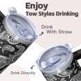 thumbnail image 4 of Bohemian 20oz Tumbler with Lids & Straws, Stainless Steel Double Wall Vacuum Insulated Travel Cup, Leakproof Coffee Mug, 4 of 5