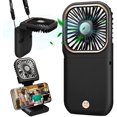 thumbnail image 1 of Ventilador USB Mini ventilador colgante silencioso, recargable por USB 5000 mAh con 3 velocidades, ventilador plegable y portátil para el hogar, la oficina y los viajes (negro) JM, 1 of 5