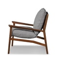 thumbnail image 6 of Grain Wood Furniture Solid Wood Mid Century Lounge Chair with Stone Gray Cushions, 6 of 6