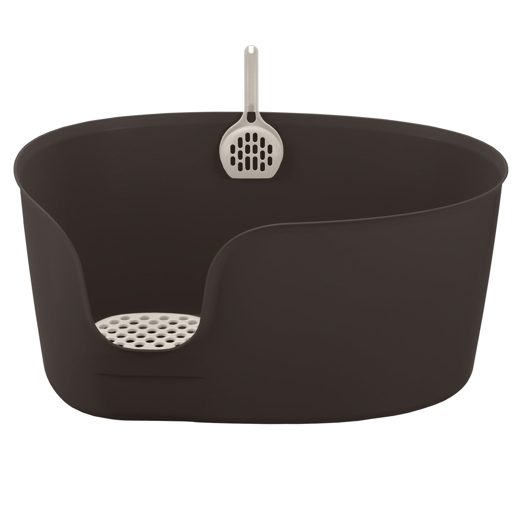 Richell Paw Trax High Wall Cat Litter Box XL with Scoop, Perfect for Multi Cat Households