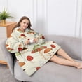 thumbnail image 5 of Oversized Wearable Blanket Hoodie,Red Mushroom Frog Light Pattern Sherpa Blanket Hoodie with Super Pockets,Super Warm Fuzzy Pullover for Women & Men, 5 of 6