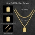 thumbnail image 2 of TURANDOSS Gold Initial Necklace for Men Women 18K Gold Plated Layered Cuban Link Chain Rope Chain 18-20 Inch Square Pendant Stainless Steel Necklace for Men Jewelry Gifts, 2 of 6