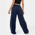 thumbnail image 4 of ICHUANYI Clearance Women's Casual Elastic Waist Drawstring Long Pants With Pocket(Navy, S) ICHUANYI WER2023081401201, 4 of 8