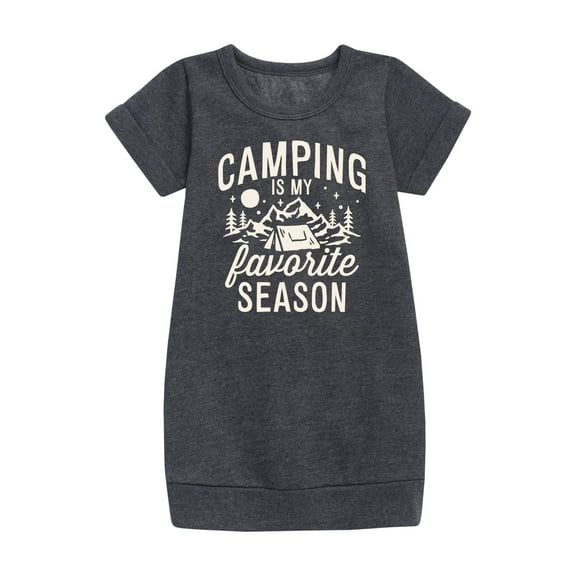 Instant Message - Camping Is My Favorite Season - Toddler & Youth Girls Fleece Dress