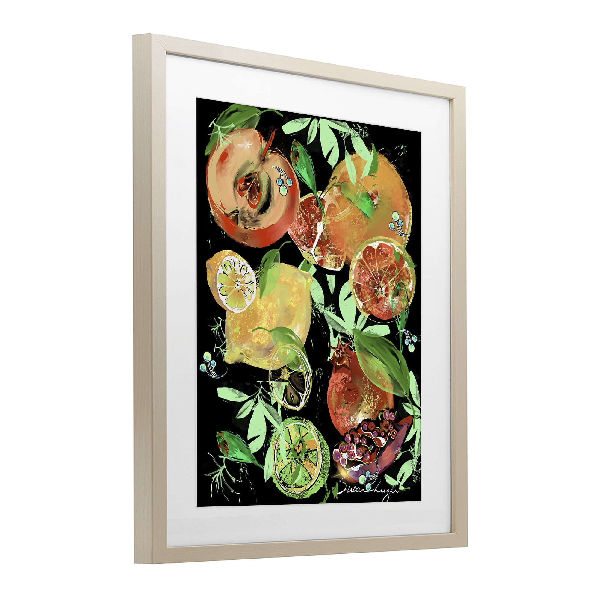 Stupell Industries Fruit Medley Combo Birch Framed Print Under Glass, design by Susan Lugar