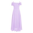 thumbnail image 3 of TSSOE Kids Girls Off Shoulder Junior Bridesmaid Dresses for Wedding 3D Applique Flower Girl Dress Lavender 6, 3 of 4