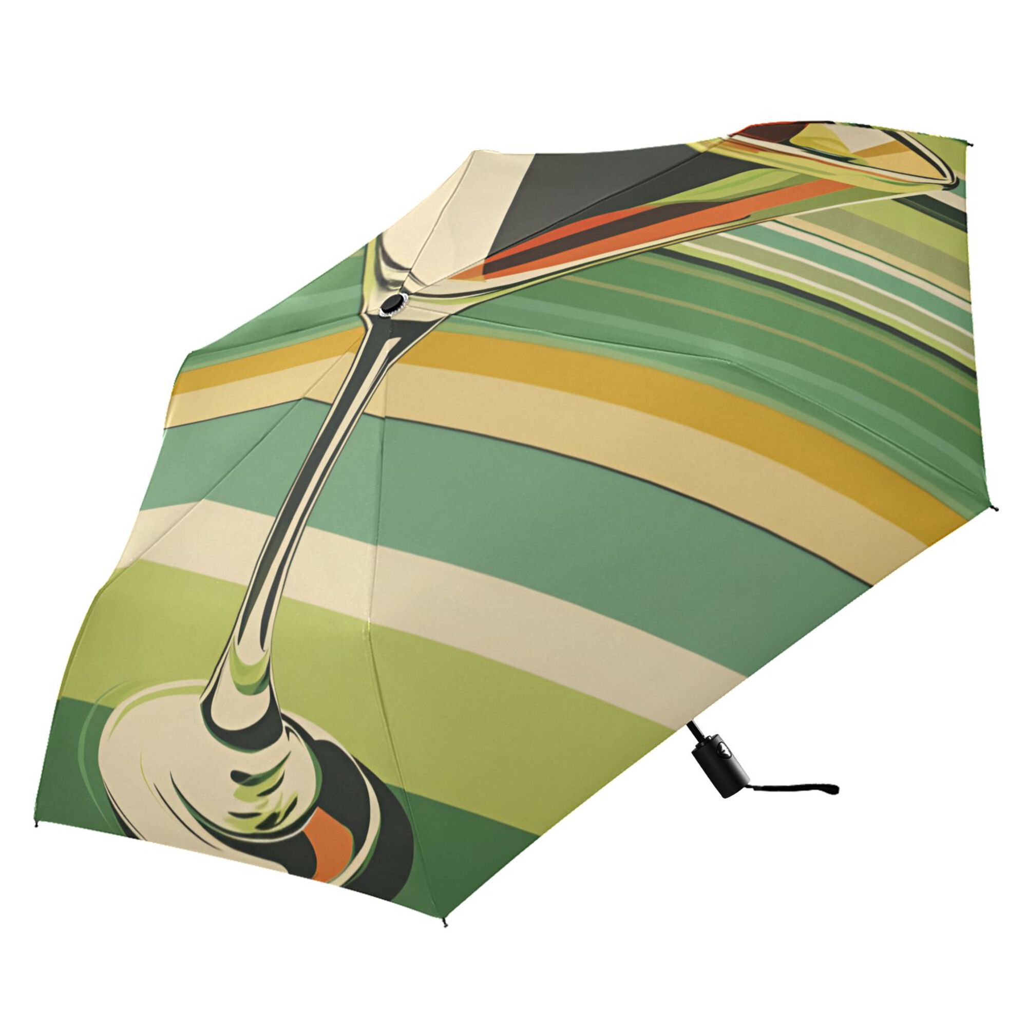 FORMRS Travel Umbrella Folding Auto Open Close Windproof Rain UV Protection, Colorful Martini