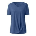 thumbnail image 6 of ALLLIST Solid Womens Spring Tops Short Sleeve V-Neck Blue T-Shirts Blouse for Women, 6 of 8