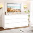 thumbnail image 2 of 9-Drawer Dresser, Black & White Chest of Drawers, Storage Cabinet for Bedroom, Living Room, Hallway, Entryway, Office, 2 of 7