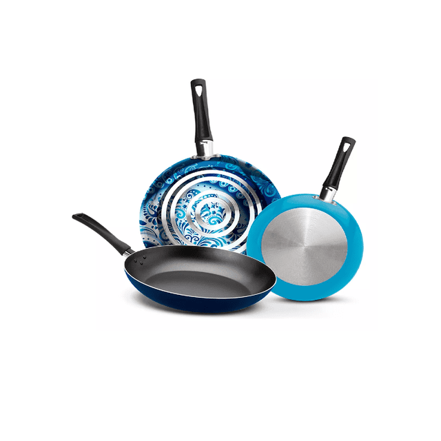 Set de 3 Sartenes Fácil Limpieza Ekco Blue