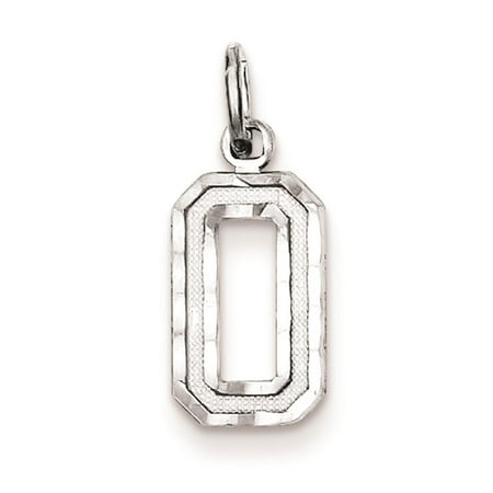 925 Sterling Silver Diamond Cut Small #0 Solid Charm Pendant