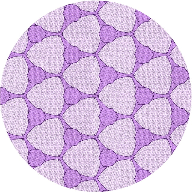 Ahgly Company Tapis de Zone Rond d'Intérieur Lavable à la Machine, Style Transitionnel, Violet Héliotrope, 8 Pieds Rond