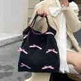 thumbnail image 3 of Otoño E Invierno Dulce Y Cuidadoso Lazo Femenino Suave Rosa Lindo Caballo Fantasma Bolso Hombro Bolso Ballet (04), 3 of 9