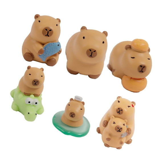 Masteelf 6 Pcs Figurine Toys Micro Landscape Capybara 3.30X3.30X2.80CM