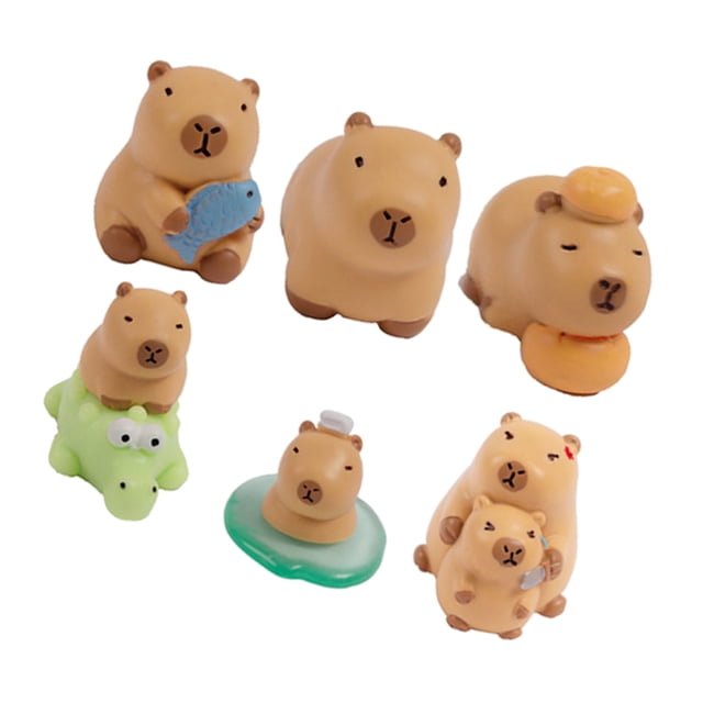 WEUVEB 6Ud Miniature De Capybara Resistentes De Resina Para Y Souvenirs