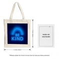 thumbnail image 3 of Neon Blue ' BE KIND ' Tote Bag with Rainbow Design - Stylish Dark Blue Canvas Perfect for Shopping Travel and Parties, 3 of 4
