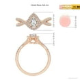 thumbnail image 5 of ANGARA Natural Criss-Cross Diamond Halo Engagement Ring in 14K Rose Gold for Women (Size-6x4mm| Color-I-J| Clarity-I1-I2) | April Birthstone, Anniversary Jewelry Gift for Women | Natural Diamond Ring, 5 of 9