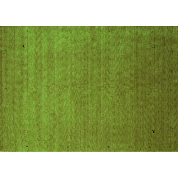 Ahgly Company Indoor Rectangle Abstract Green Contemporary Area Rugs, 8' x 10'