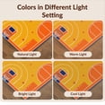 thumbnail image 7 of Design&I 8'x10' Washable Area Rug Basketball Repeating Hoop Motif Markings Bold Stripe Border Center for King Size Bedroom, Under Bed, Sleek Flatweave Pet Friendly, 7 of 7