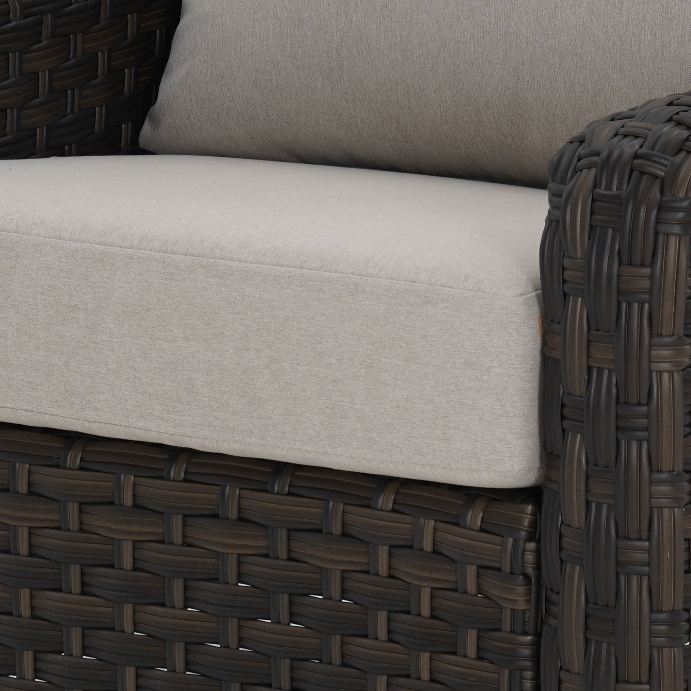 Better Homes & Gardens River Oaks Outdoor Sofa & 2 Nesting Tables with Patio Cover, Dark Brown