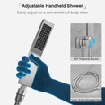 thumbnail image 6 of Pressure 10 Inch Rainfall Shower System, Handheld Spray Combo, Wall Mounted Bathroom Faucet Set with Rough-in Valve Body and Trim, Includes Shower Heads & Handheld Combo, Brushed Nickel, 6 of 9