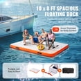 thumbnail image 3 of Muelle flotante inflable VEVOR de 10 x 8 pies con escalera y bolsa, 3 of 9