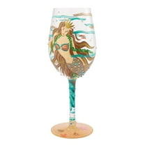 Lolita Mystical Mermaid Hand Painted Wine Glass 15oz
