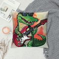 thumbnail image 2 of Cute Funny Crocodile Guitar Cool  Mom Dad Throw Pillow, Multicolor, 2 of 5