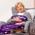 thumbnail image 3 of 60th Birthday Gifts for Women, Purple Birthday Blanket, Gifts for 60th Birthday Women, 60th Birthday Gift Ideas, 1964 Birthday Gifts for Women Throw Blanket Purple 60"×50", 3 of 6