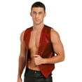 thumbnail image 2 of TiaoBug Men Sleeveless Sparkling Jazz Dance Vest Tops Button Waistcoat Disco Party Suit Clubwear Red 4XL, 2 of 7