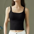 thumbnail image 3 of Gfyviroh Cami Tops for Women Casual Solid Color Ribbed Loungewear Tops Slim Sleeveless Undershirts with Chest Pad, 3 of 8
