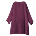 thumbnail image 5 of ZHENHONG Shirts for Women Loose Shirt Top Stand Solid Color Sleeve Collar Casual Women's Shirt Red M Collared Shirts, 5 of 8