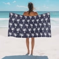 thumbnail image 3 of Beach Towel Tropical Palm Trees Bath Pool Towels Vintage Navy Blue Absorbent Beach Towel Soft Large Quick Dry Lightweight Camping Travel Sports Yoga Gym Swim Towels for Adult 35x70 Inch, 3 of 9
