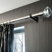 4pcs Curtain Rod Holders, TSV Curved Shower Curtain Rod Holders Wall Ceiling Mount Curtain Rod Brackets Hardware Decorative Drapery Heavy Duty Window Rod Hooks Hangers Curtain Pole Wall Brackets