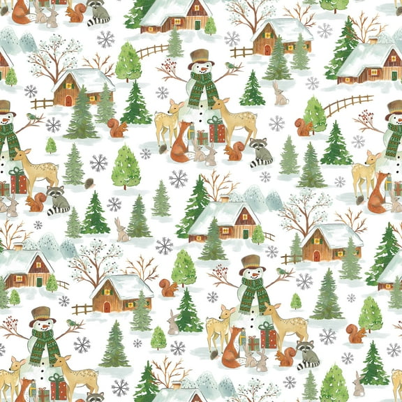Jillson & Roberts Christmas Gift Wrap, Holiday Woodland (6 Jumbo Rolls 10 feet x 30 inches)
