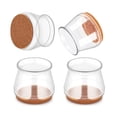 thumbnail image 1 of Juego de 4 protectores para patas de silla, muebles, universales, silicona y fieltro, transparentes, 1 of 5