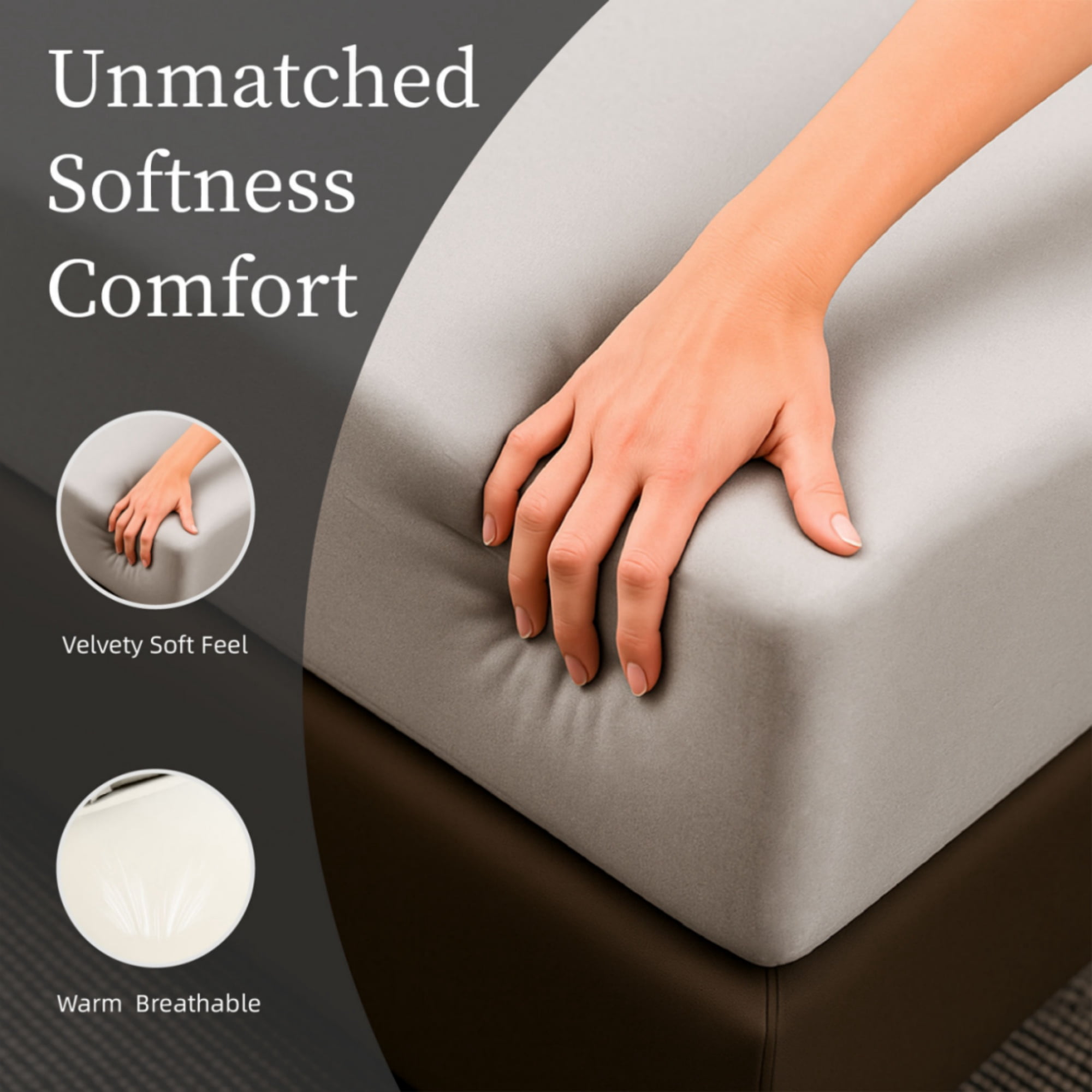 GARITIN Brushed Microfiber Queen 4-Piece Bed Sheets Set, 90GSM Ultra-Soft Breathable Bedding with 2 Pillowcases, 14-Inch Deep Pocket Fitted Sheet, Shrinkage Fade Wrinkle Resistant Easy Care, White