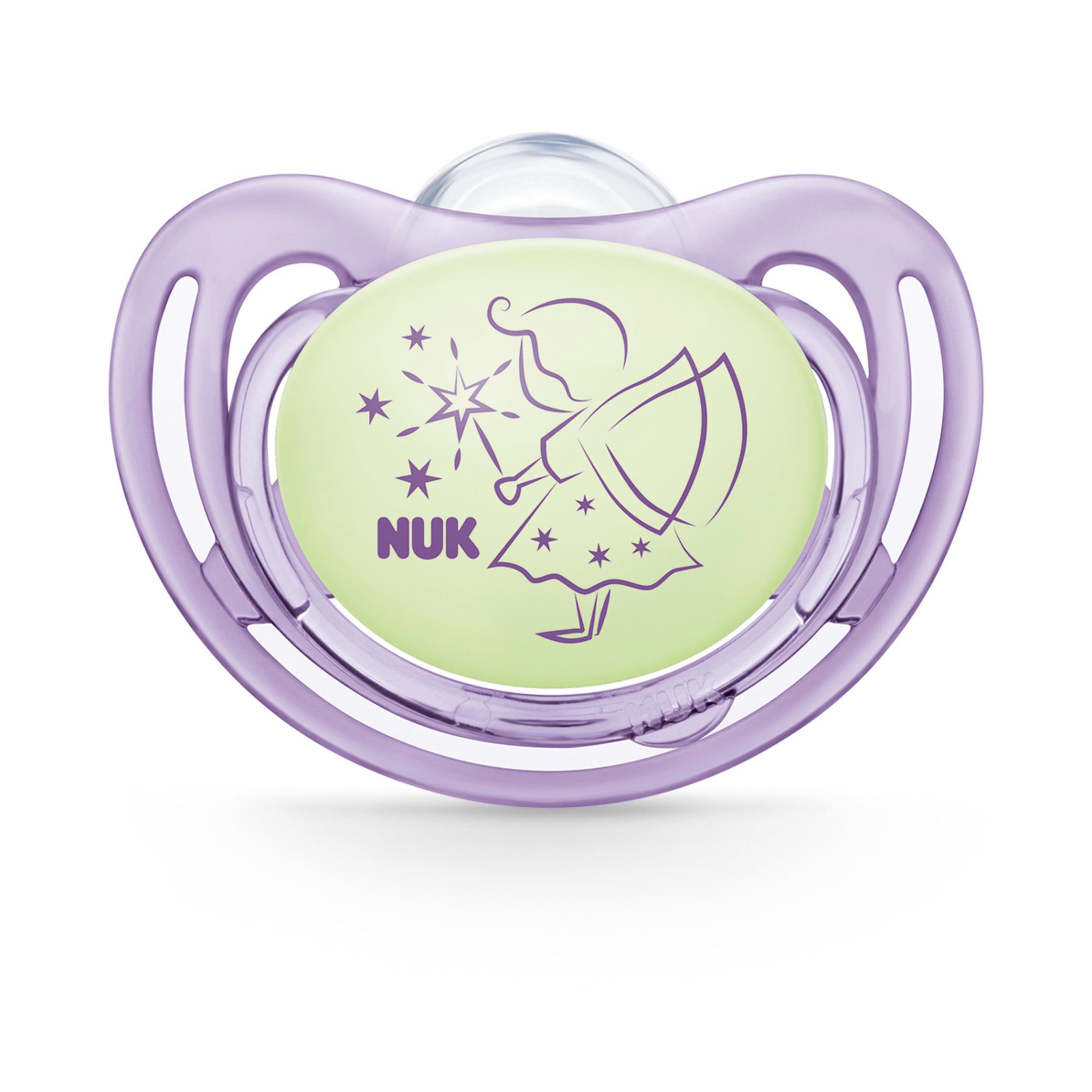 NUK Airflow Glow-in-the-Dark Pacifiers, 0-3 Months, 2-Pack