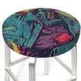 thumbnail image 3 of Hirioo Neon Zombie Skull for Round Bar Stool Seat Covers Washable Stool Cushion Slipcover Elastic Bar Chair Covers for 12-14 Inch Chair-13 inch, 3 of 7