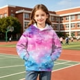 thumbnail image 5 of WQNVRNR Girls Print Hooded Sweatshirt- Kangaroo Pocket Fall Pullover Casual Long Sleeves Hoodies Pink Size 8, 5 of 8