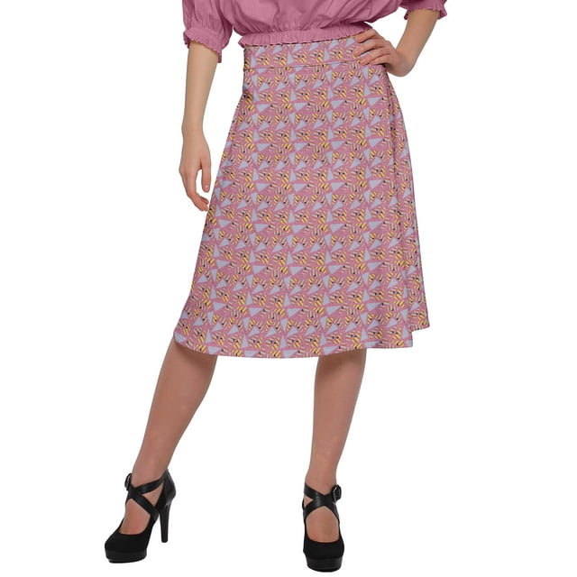 Moomaya Jupe Imprimée pour Femmes en Poly Spandex Tenue Décontractée Jupe d'Été pour Filles
