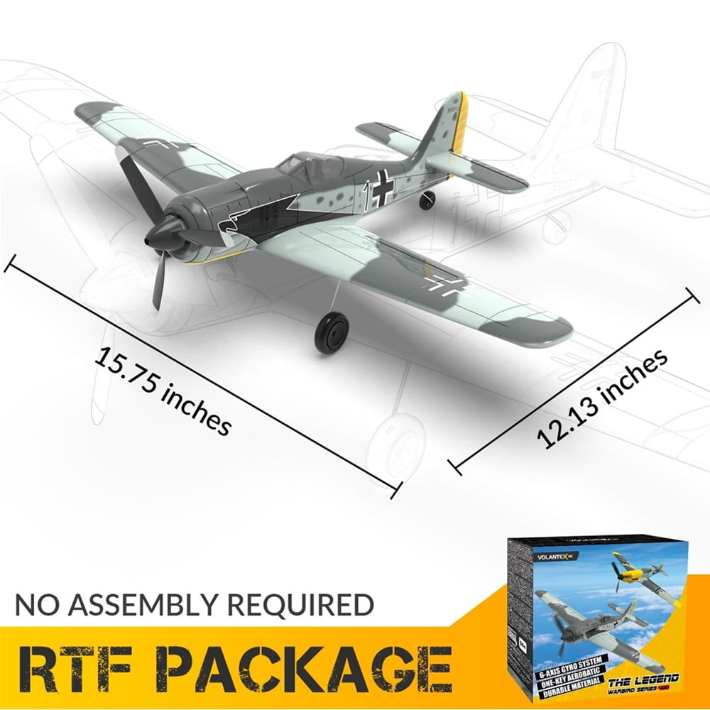 FW190 RC Plane 2.4G 4CH 6Axis Remote Control Airplane One Key Aerobatic RTF Fighter ﻿for Beginners