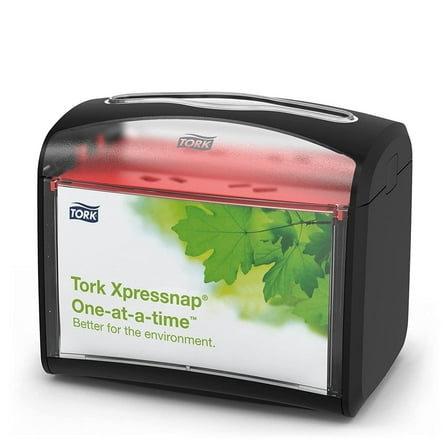 Tork Xpressnap Tabletop Napkin Dispenser Black N4, Signature line, 6.7 x 5.6 x 7.9 in, 6232100 (4 pack)