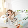 thumbnail image 4 of Feelyou Cartoon Monogrammed P Bedding Comforter Set for Kids, Jungle Raccoon Twin Comforter Sets, Cute Animal Wildlife Reversible Bedding Set, Ultra Soft Bedroom Decor, 2 Pieces, 4 of 8