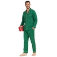 thumbnail image 4 of EA'S SECRET Men's Pajama Set 100% Cotton Soft Long Sleeve Pajamas Lounge Pjs Button-Down Notch Collor Sleep Sets Lightweight Pj Cozy Sleepwear(Green,S), 4 of 7