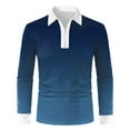 thumbnail image 4 of Eashery Mens Blouse Shirt Turn Down Collar T-Shirt White Button Down Shirt Men Men Polo T Shirts Blue 3XL, 4 of 5